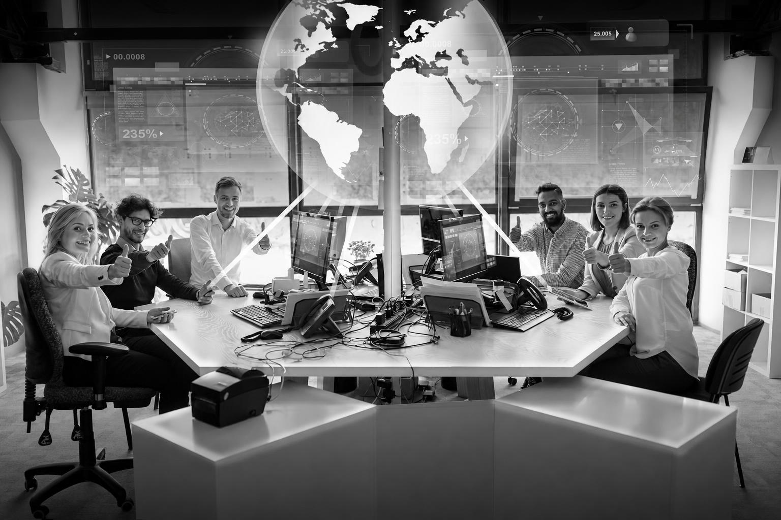 A development team working remotely across multiple time zones and regions