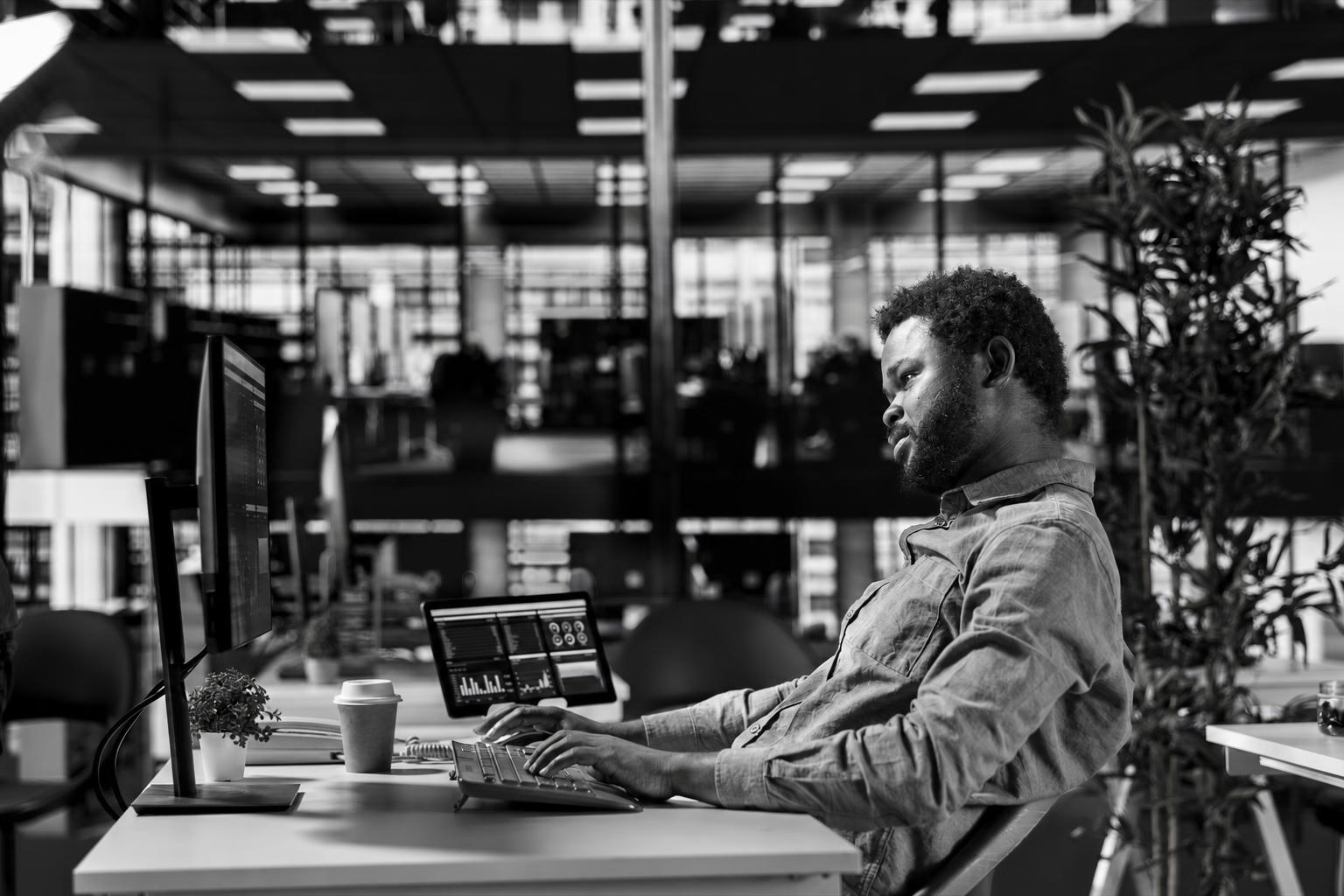 A founder monitoring growth metrics and post-launch product performance
